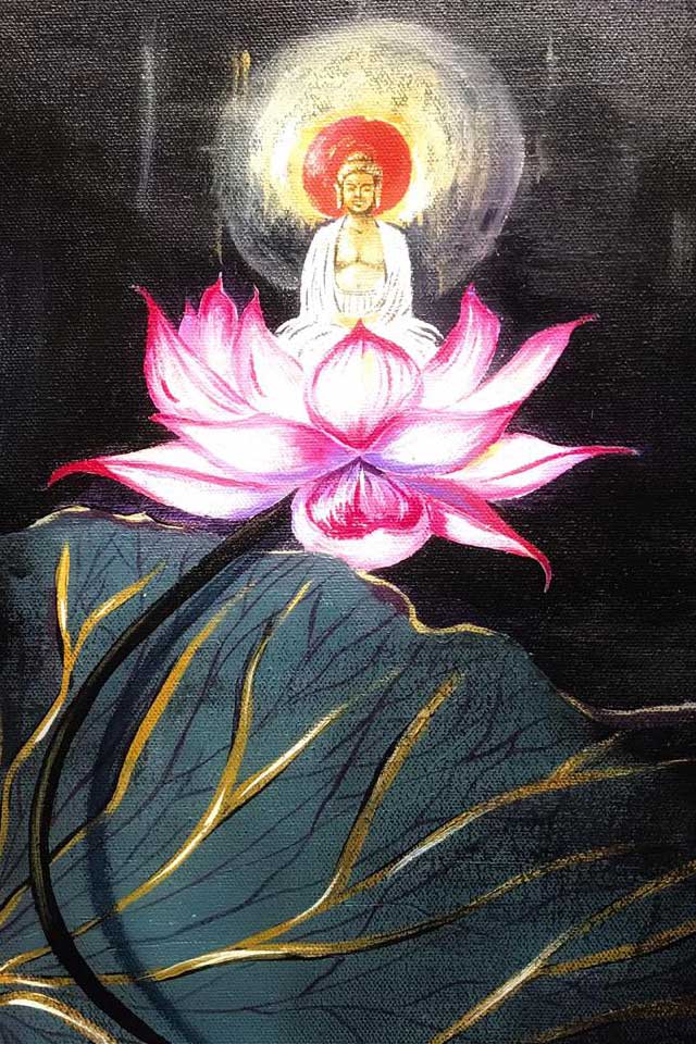 Buddha painting in white
